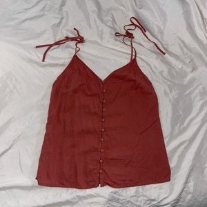 Abercrombie and Fitch tie strap linen top size small